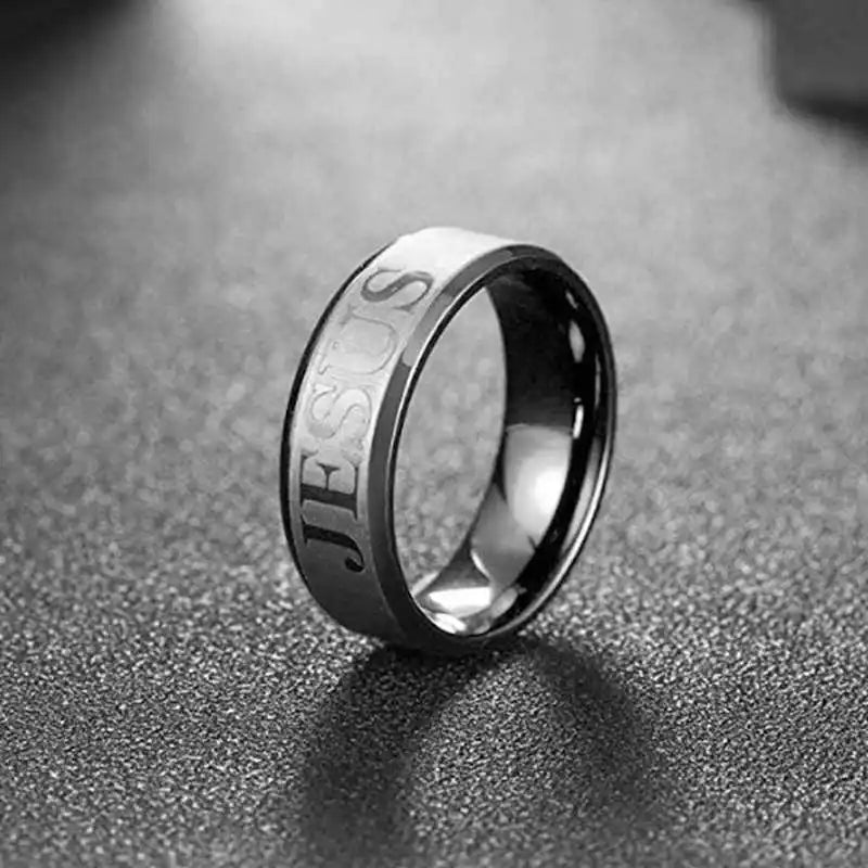 Stainless Steel Jesus Cross Ring For Men