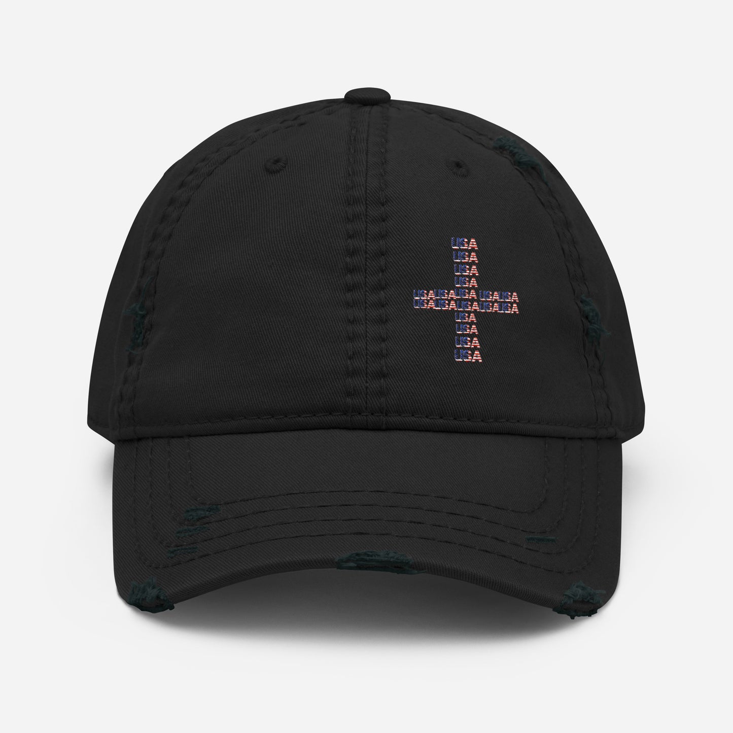 USA Cross Distressed Dad Hat